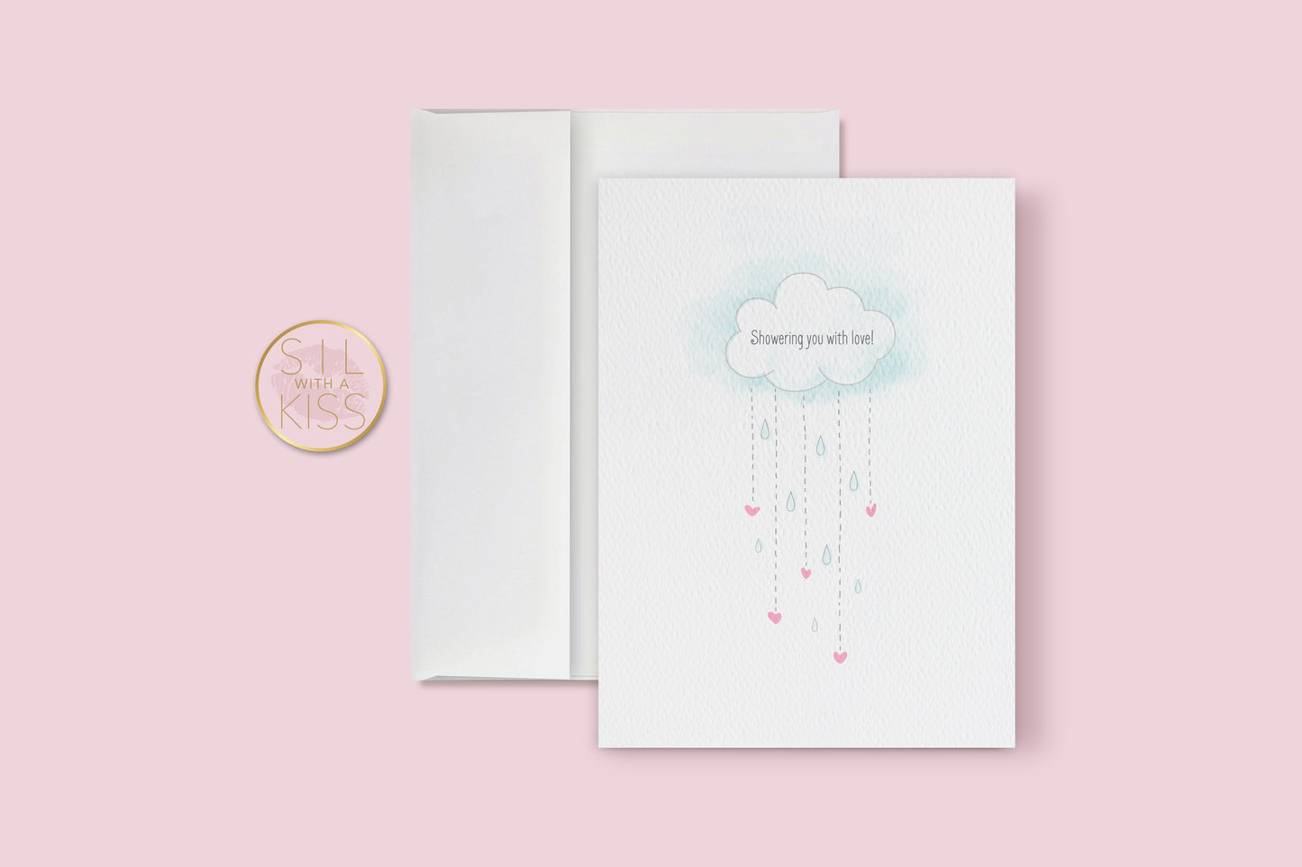 Showered With Love - Baby Shower - Greeting Card