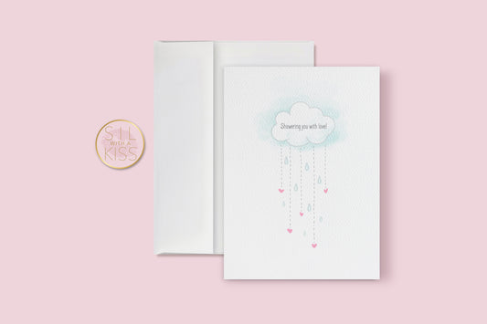 Showered With Love - Baby Shower - Greeting Card