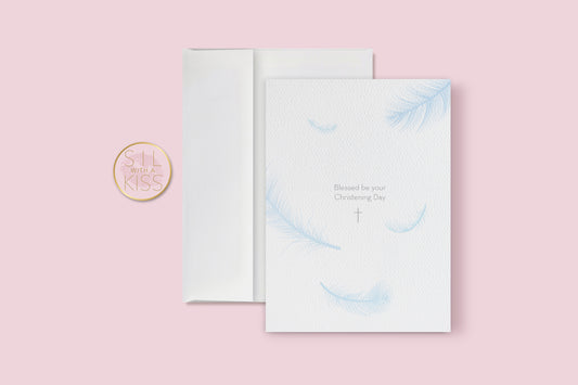 Psalm 91:4 - Christening - Greeting Card