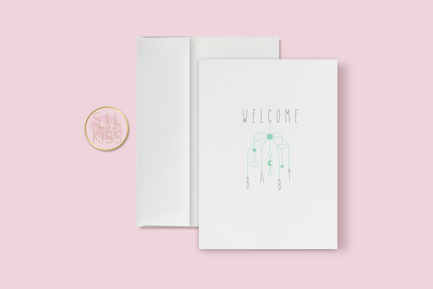 Mobile - Welcome Baby - Greeting Card