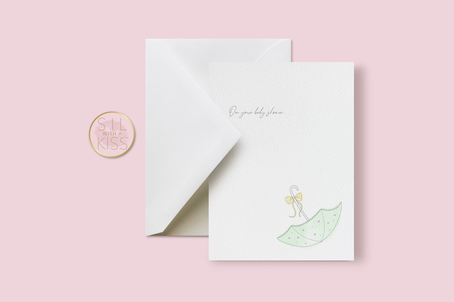 Umbrella - Baby Shower - Greeting Card