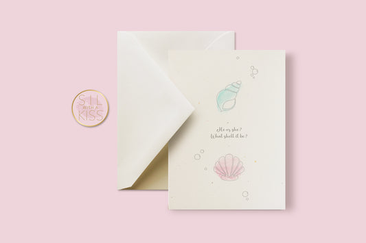 Shells - Gender Reveal - Greeting Card