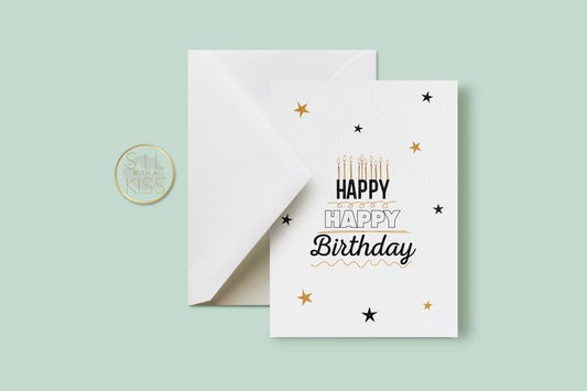 Stars - Birthday - Greeting Card